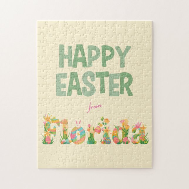 Puzzle Joyeuses Pâques de Florida Pastel Flowers (Vertical)
