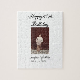 Puzzle Joyeux 40e anniversaire photo moderne simple