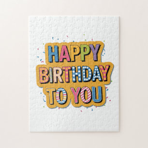 Puzzle Joyeux anniversaire à motifs