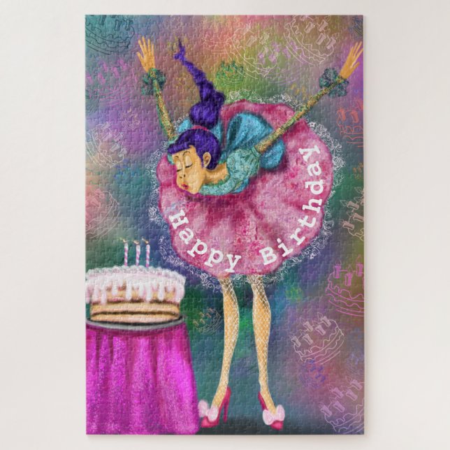 Puzzle Joyeux anniversaire - Fille soufflant des bougies  (Vertical)