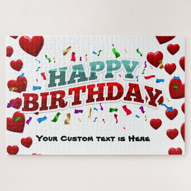Puzzle Joyeux anniversaire personnalisé (Horizontal)