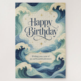 Puzzle Joyeux Anniversaire Vagues Océaniques Flottantes