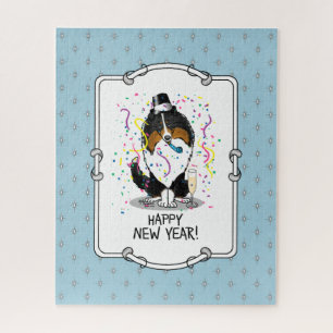 Puzzle Joyeux Chien de Fosse du Nouvel An (tricolore) mig