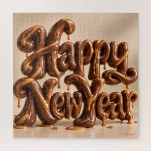 Puzzle Joyeux chocolat caramel nouvel an