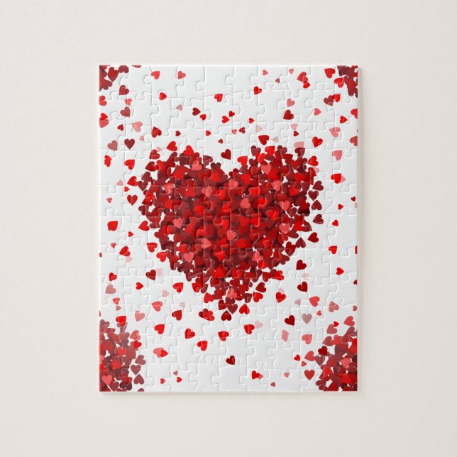 Puzzle joyeux coeur du jour des valentines (Vertical)