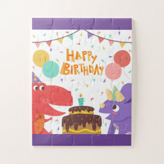 Puzzle Joyeux dinosaures d'anniversaire