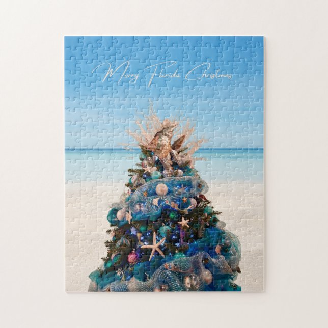 Puzzle Joyeux Floride Noël Tropical Beach Holiday Tree (Vertical)