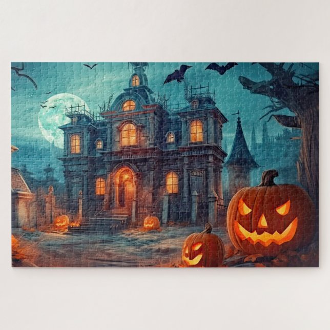 Puzzle Joyeux Halloween | Manoir hanté (Horizontal)