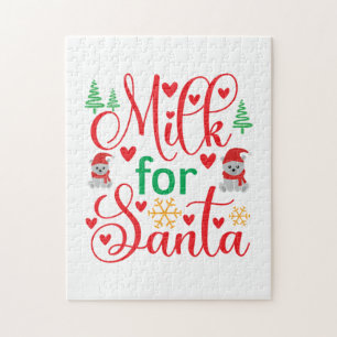 Puzzle Joyeux Lait De Noël Pour Père Noël