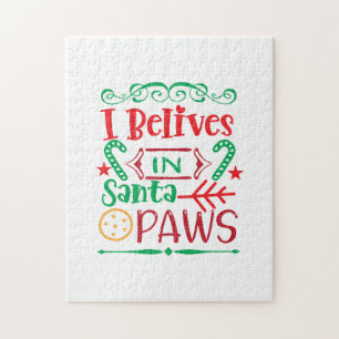 Puzzle Joyeux Noël I Belives À Père Noël Paws