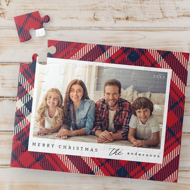 Puzzle Joyeux Noël Joyeux Noël personnalisé Photo de fami (Créateur téléchargé)