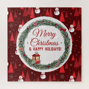 Puzzle Joyeux Noël rouge moderne