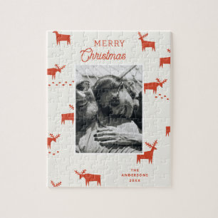 Puzzle Joyeux Noël. Vacances hivernales rennes