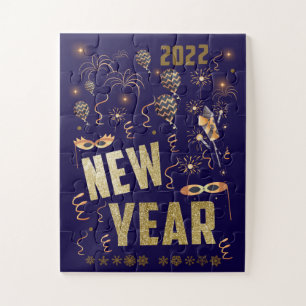 Puzzle Joyeux Nouvel An 2022, Fête de la Parties scintill
