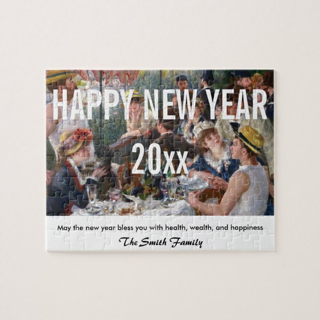 Puzzle Joyeux Nouvel An / Dîner de Renoir's Boating Party (Horizontal)