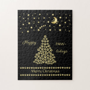 Puzzle Joyeux Pawlidays, Or brillant Paw sapin de Noël