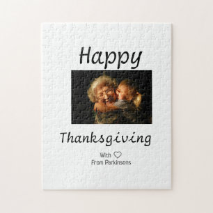 Puzzle Joyeux Thanksgiving nom de famille photo noir simp