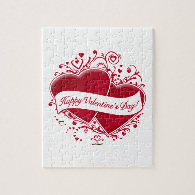 Puzzle Joyeux Valentine ! Red Hearts (Vertical)