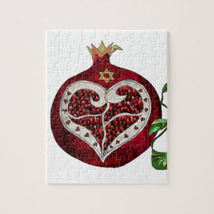 Puzzle Judaica Pomegranate Heart Hanoukka Rosh Hashanah