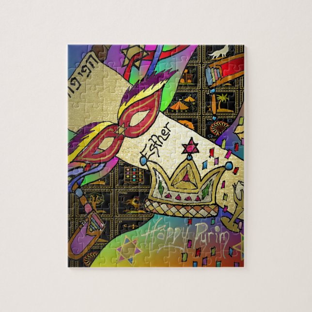Puzzle Judaica Purim Esther Célébration Art Imprimer (Vertical)