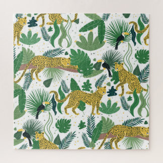 Puzzle Jungle des léopards : Enfants tropicaux sans la su