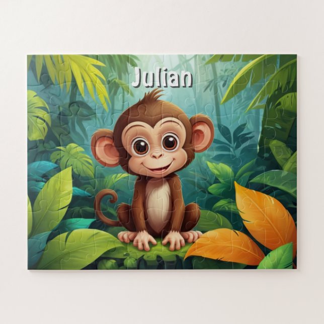 Puzzle Jungle Monkey Aventure personnalisée (Horizontal)