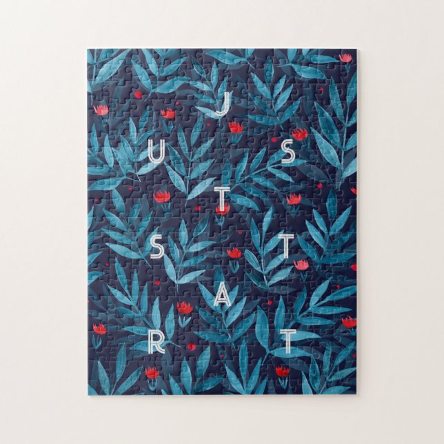 Puzzle Juste commencer Watercolor nuit jardin - turquoise (Vertical)