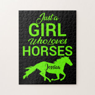 Puzzle Juste Une Fille Qui Aime Les Chevaux Personnalisés