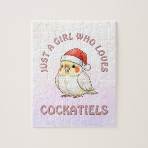 Puzzle Juste une fille qui aime Noël des cockatiels 