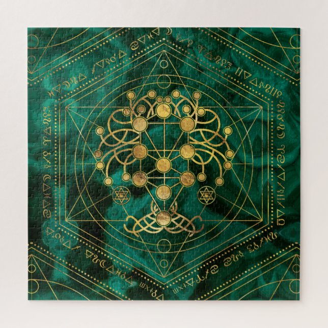 Puzzle Kabbalah L'arbre de vie - Malachite (Vertical)