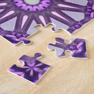 Puzzle Kaleidoscope bleu violet Pinwheel Mandala Motif