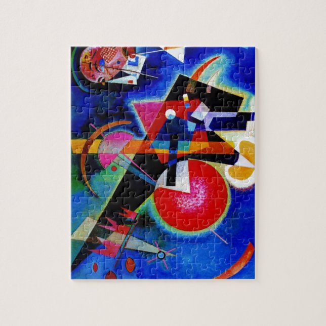 Puzzle Kandinsky en peinture Abstraite bleue (Vertical)