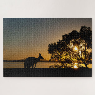 Puzzle Kangourou au coucher du soleil 1014 pièces