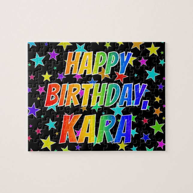 Puzzle "KARA" Premier nom, "HAPPY BIRTHDAY" (Horizontal)