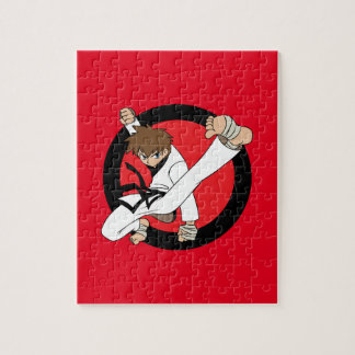 Puzzle Karaté de ceinture noire/garçon brune de Ninja