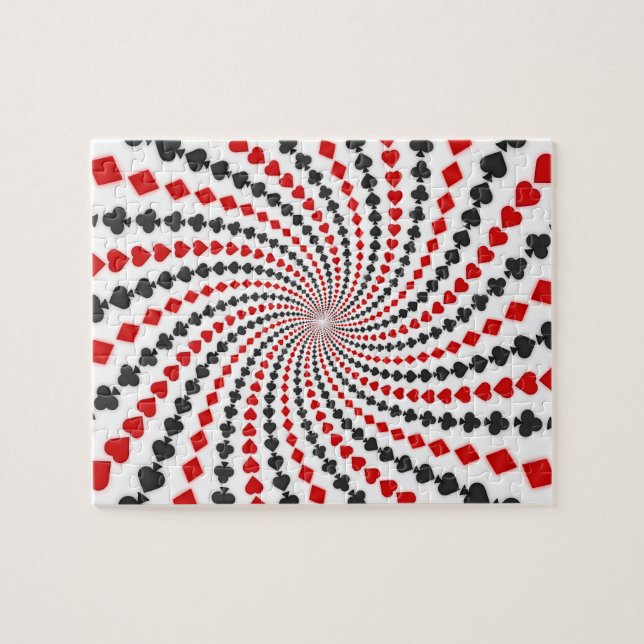 Puzzle: Kartenspielen Anzüge: Spiralmuster (Horizontal)