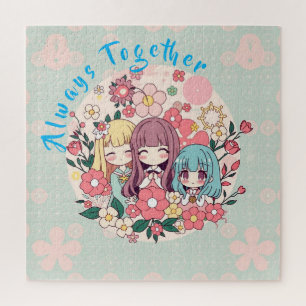 Puzzle Kawaii Trio - Mignonnes Filles Anime & Vibes Flora