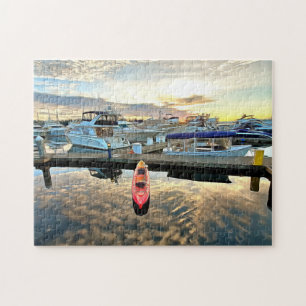 Puzzle Kayak flottant sur les nuages et la réflexion sur 