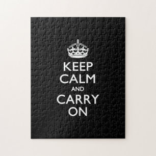 Puzzle KEEP CALM AND CARRY ON Black Decor