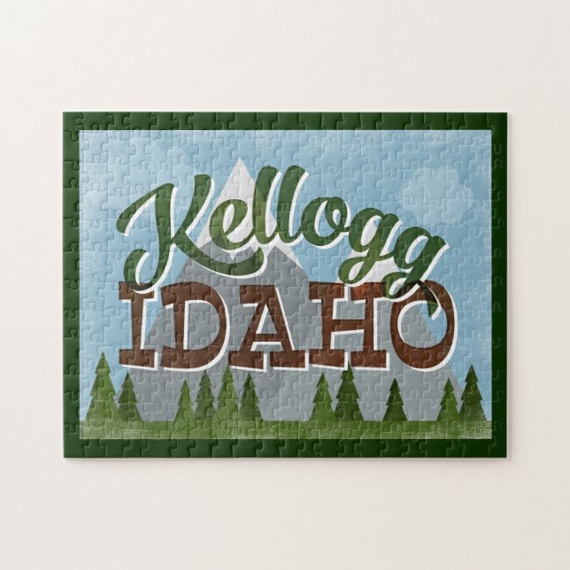 Puzzle Kellogg Idaho Fun Retro Snowy Mounts (Horizontal)