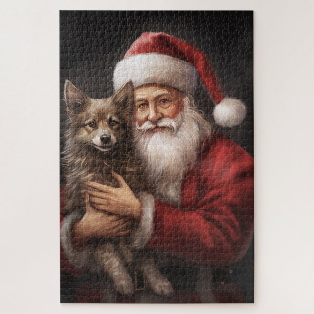 Puzzle Kelpie australienne avec Noël au Père Noël (Vertical)