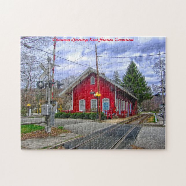 Puzzle Kent Station Connecticut. voeux de Noël (Horizontal)