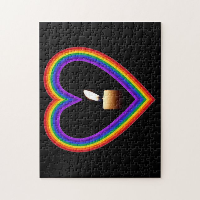 Puzzle-Kerze im Regenbogen (Vertikal)