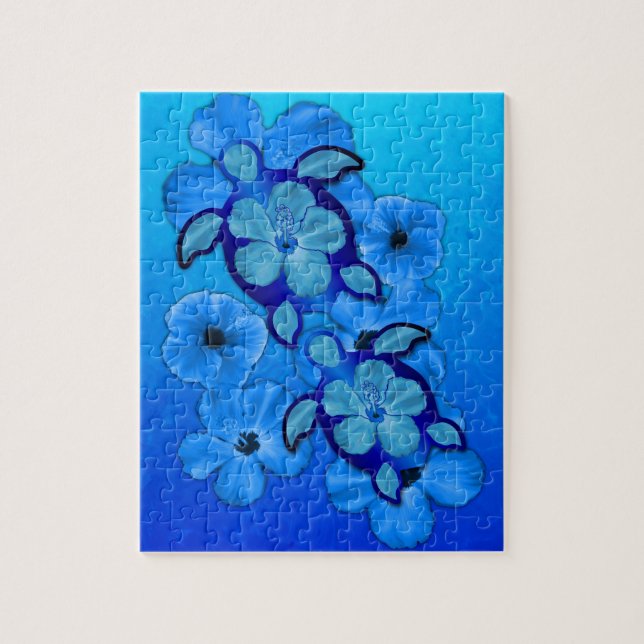 Puzzle Ketmie et tortues bleues de Honu (Vertical)
