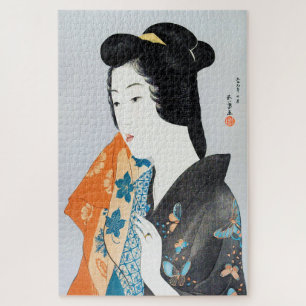 Puzzle Kimono à motif papillon, Goyō Hashiguchi