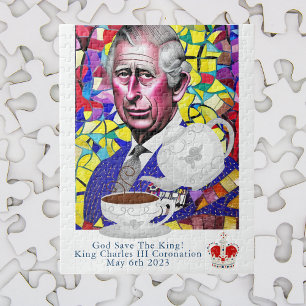 Puzzle King Charles III Fun Custom Text Coronation Party