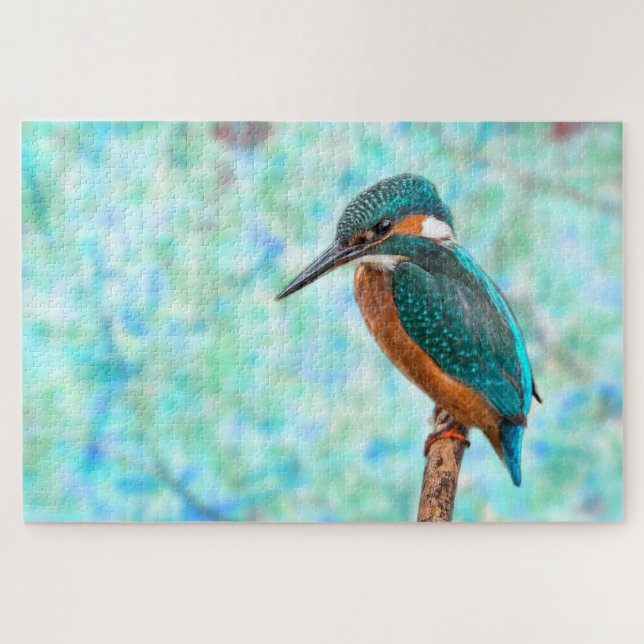 Puzzle Kingfisher Bird Blue Abstrait (Horizontal)