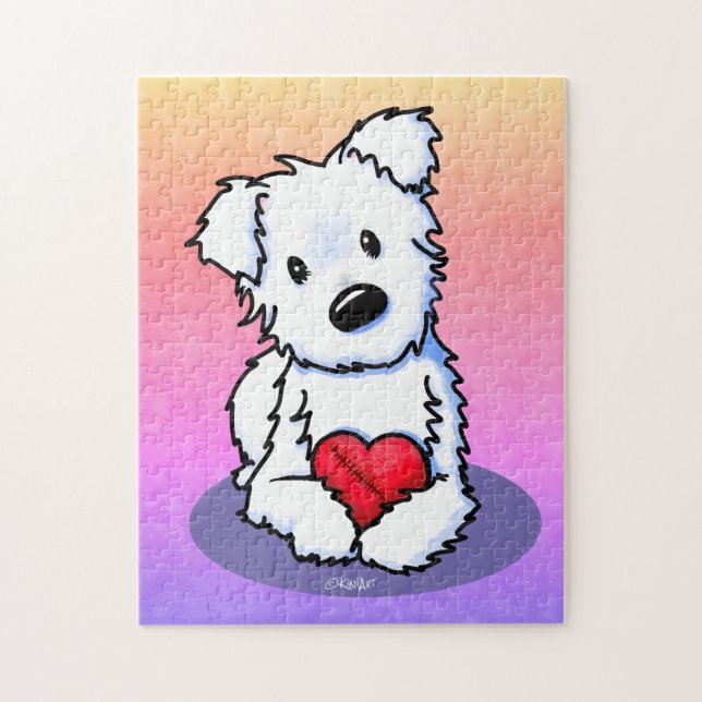 Puzzle KiniArt Westie Coeur réparé (Vertical)