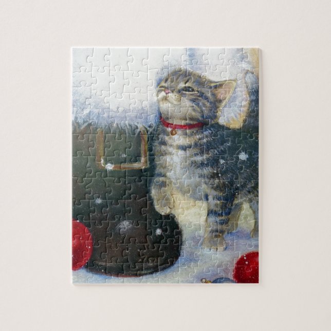 Puzzle Kitten à Père Noël Boot (Vertical)