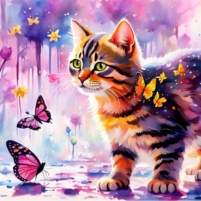 Puzzle Kitten En Forêt De Papillons Aventure (Kitten and butterflies, a sweet way to spend the day to playing. )